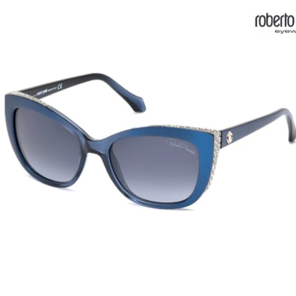 Roberto Cavalli RC888S Mekbuda Sunglasses by Roberto Cavalli blue silver main image 6